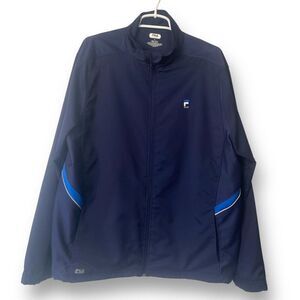 Fila Sports Women's Solid Track Pants and Jacket Small Set Navy Blue Large-XL